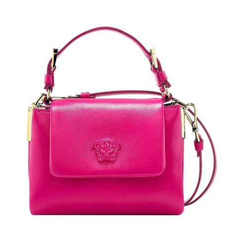 versace v handle leather satchel for sale cheap|versace pink black and white.